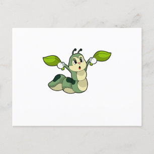 Raupen Blätter Postkarte