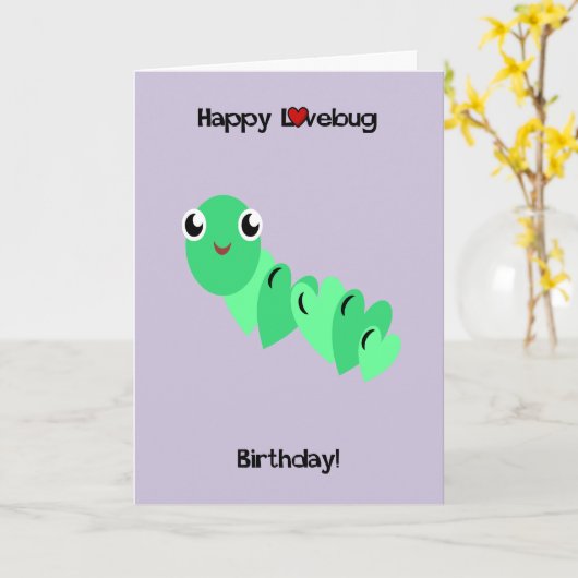 Raupen-Liebe-Wanze Karte (Gelbe Blume)