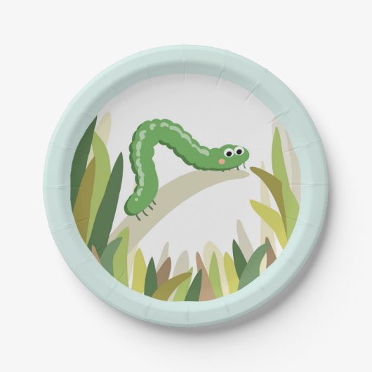 Raupen-Wanzen-Insekten-Papierplatten-Party im Pappteller (Vorderseite)