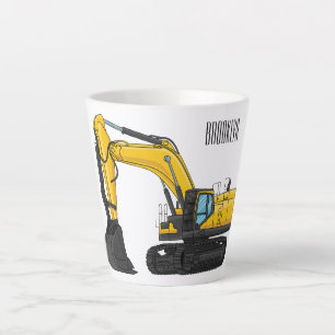 Raupenbagger Cartoon-Illustration Milchtasse
