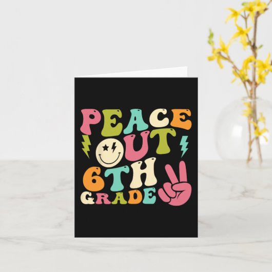 Raus 6. Klasse Groovy Abschluss am letzten Schulta Karte (Gelbe Blume)