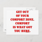 Raus aus deiner Comfort Zone! Postkarte (Vorne/Hinten)