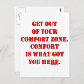 Raus aus deiner Comfort Zone! Postkarte (Vorne/Hinten)
