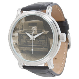 Raus aus dem Dodge - Hundfoto Armbanduhr