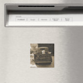 Raus aus dem Dodge - Hundfoto Magnet (In Situ (Geschirrspüler))