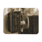 Raus aus dem Dodge - Hundfoto Magnet (Horizontal)