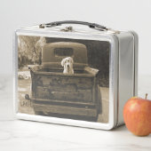 Raus aus dem Dodge - Hundfoto Metall Brotdose (Beispiel)