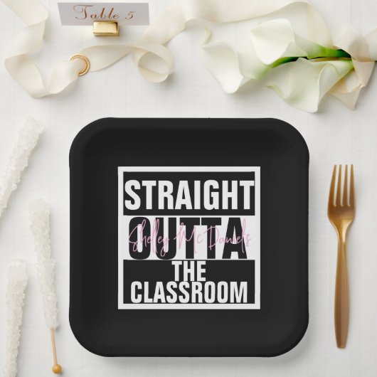 Raus aus dem Klassenzimmer - Ruhestandsparty Pappteller (Hochzeit)