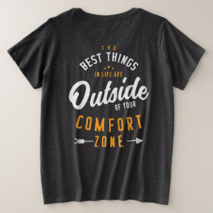 Raus aus Ihrem Komfort Zone inspirierend Große Größe T-Shirt