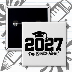 Raus hier Abitur-Zitat Abschlussklasse 2027 Button