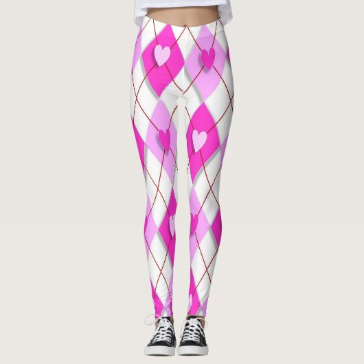 Raute 3d Herz Leggings (Vorderseite)