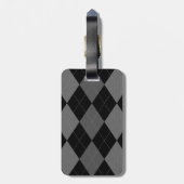 Raute aus Schwarz und Karkohle, Grau Gepäckanhänger (Rückseite vertikal)