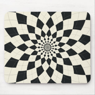 Raute barst,/Blume - Schwarzes u. Weiß Mousepad