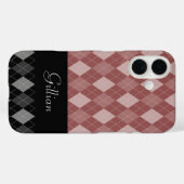 Raute Black und Marsala Case-Mate iPhone Hülle (Rückseite (Horizontal))