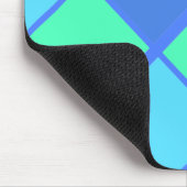 Raute Blau und grünes Diamantmuster Mousepad (Ecke)