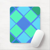 Raute Blau und grünes Diamantmuster Mousepad (Mit Mouse)