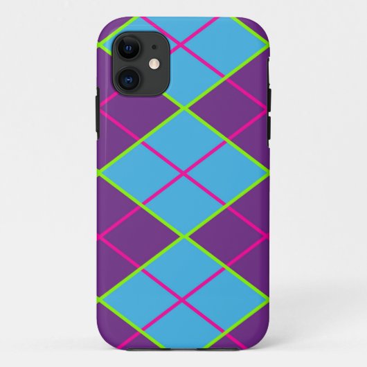 Raute blau und lila Case-Mate iPhone hülle (Rückseite)