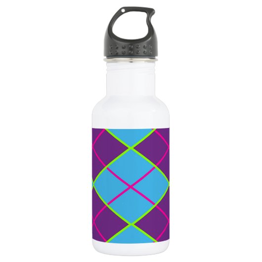 Raute blau und lila edelstahlflasche (Vorderseite)