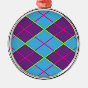 Raute blau und lila ornament aus metall