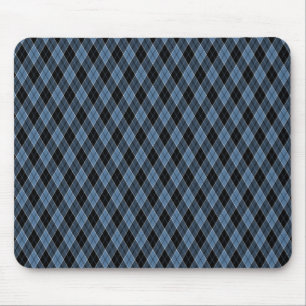 Raute Blaue Schwarz-weiße Streifen Diamantmuster Mousepad