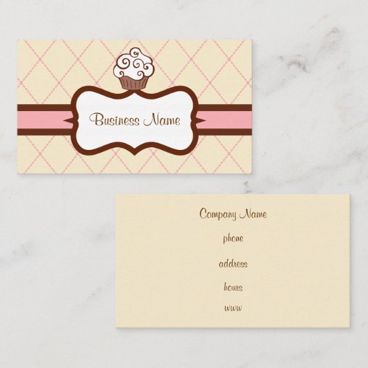 Raute Cupcake Business Card Visitenkarte (Vorne/Hinten)