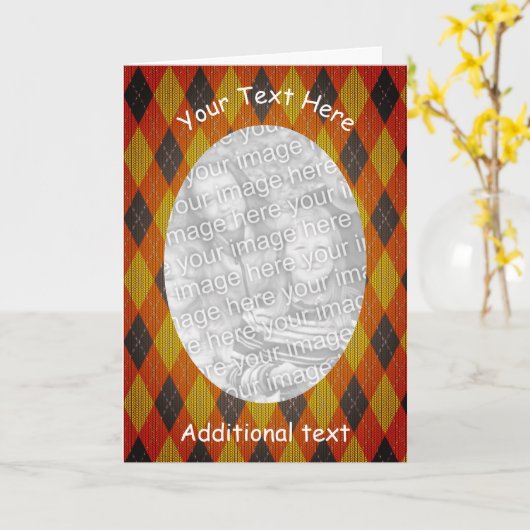 Raute Design Rahmen Personalisierte Fotokarte Karte (Gelbe Blume)