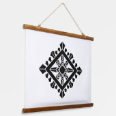 Raute Dharma-Chakra Wandteppich Mit Holzrahmen (Gewinkelt)