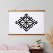 Raute Dharma-Chakra Wandteppich Mit Holzrahmen (Schlafzimmer)
