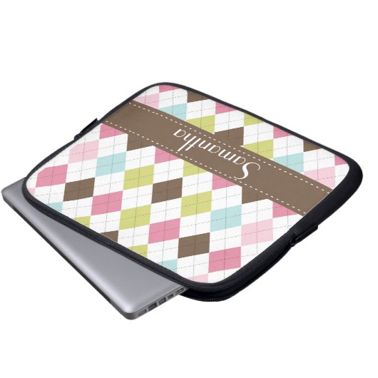 Raute Diamant Stitch Sweater Schutzhülle Laptopschutzhülle (Vorne Knopf)