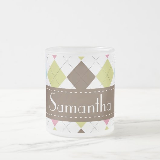 Raute Diamantstitch Mattiert Glass Tasse Cup (Mittel)