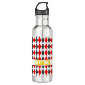 Raute Diamond Pattern COACH Sportvorteil Spaß Edelstahlflasche (Vorderseite)