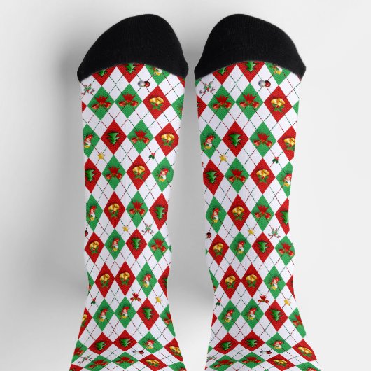 Raute Diamond Pattern Weihnachten Socken (Oben)