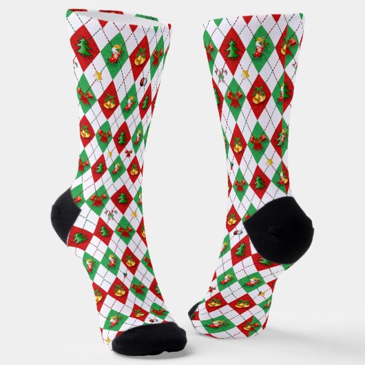 Raute Diamond Pattern Weihnachten Socken (Gewinkelt)