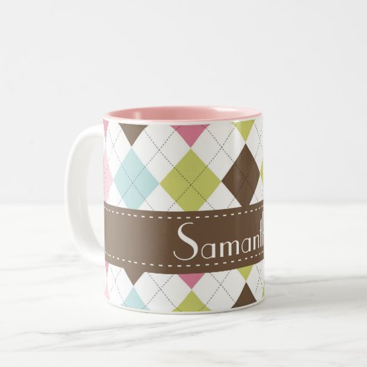 Raute Diamond Stitch Sweater Kaffee Tasse Cup (Vorderseite Links)