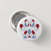Raute Dog Paw Print Button (Vorne & Hinten)