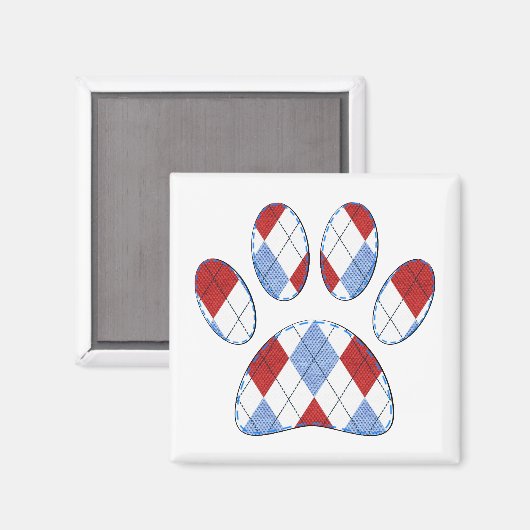 Raute Dog Paw Print Magnet (Vorderseite/Rückseite)