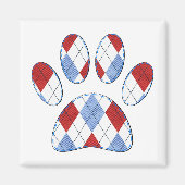 Raute Dog Paw Print Magnet (Vorne)