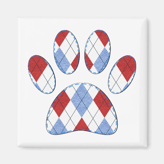 Raute Dog Paw Print Magnet (Vorne)