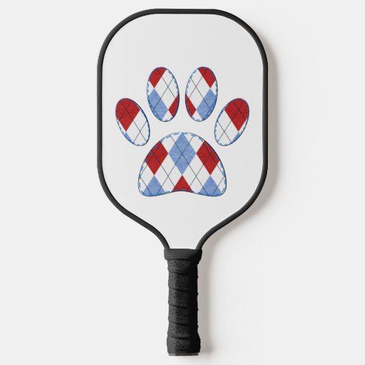 Raute Dog Paw Print Pickleball Schläger (Vorderseite)