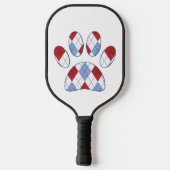 Raute Dog Paw Print Pickleball Schläger (Rückseite)