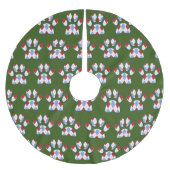 Raute Dog Paw Print Polyester Weihnachtsbaumdecke (Vorderseite)