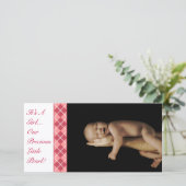 Raute - Es ist ein Mädchen... Unsere Wertvolle kle Ankündigung (Stehend Vorderseite)