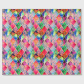 Raute Farbenfrohe Wasserfarbe Pasta Abstrakt Moder Geschenkpapier (Flach)