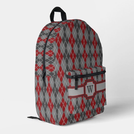 Raute für Asche und Besen Bedruckter Rucksack (Rückseitige Ecke links)