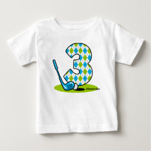Raute Golf 3. Geburtstag Personalisiert Baby T-shirt