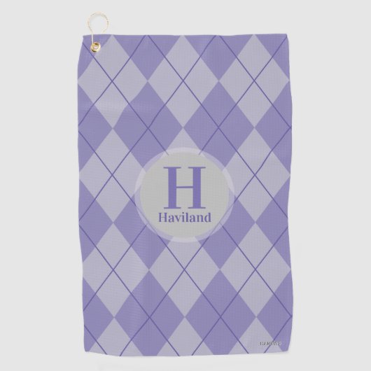 Raute Golf Handtuch mit Name und Initial - HAMbyWG (Vorderseite)