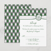Raute Golfball Golf Green Monogram Wedding RSVP (Vorne/Hinten)