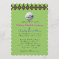 Raute Golfball Golfing Green Monogram Wedding