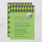 Raute Golfball Golfing Green Monogram Wedding Einladung (Vorne/Hinten)