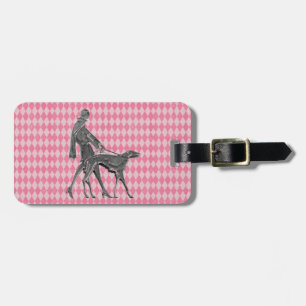Raute "Greyhound and Pink" Gepäckanhänger